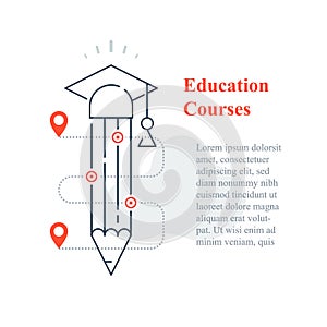 Education concept, online university, distant learning, next level success, fast course