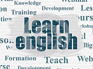Education concept: Learn English on wall background