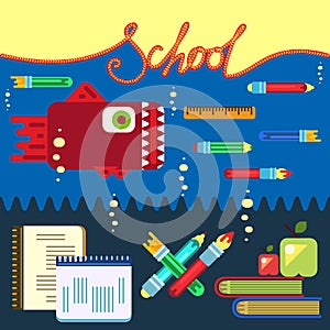 Education concept poster in flat style design