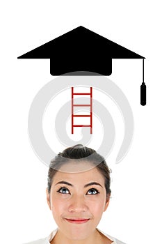 Education concept present by bachelor hat
