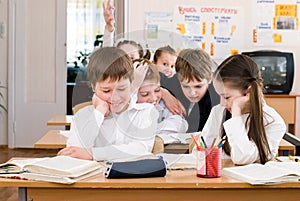 Education concept - School Students at the class