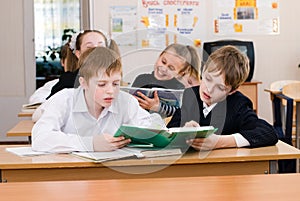 Education concept - School Students at the class
