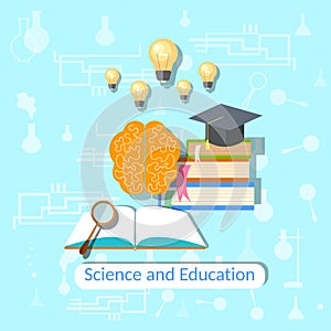 Education concept: science, college, vector illustration