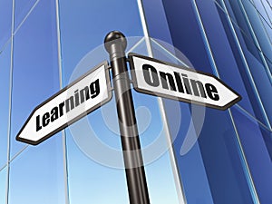 Education concept: sign Online Learning on