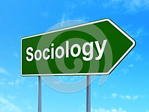 Education concept: Sociology on road sign background