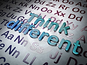 Education concept: Think Different on Alphabet