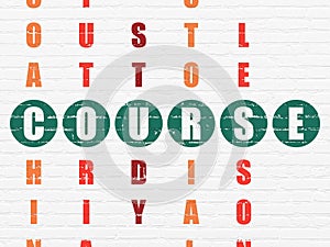 Education concept: word Course in solving