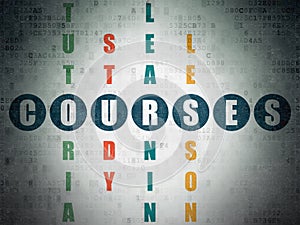 Education concept: word Courses in solving