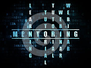 Education concept: word Mentoring in solving