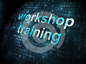 Education concept: Workshop Training on digital background