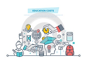 Education cost concept. Invest money in education, study cash.