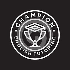 education cup logo design vector illustration