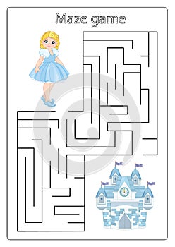Education developing worksheet. Color by Number. Maze game. Activity page. Puzzle for children. Riddle for preschool. Cute cartoon