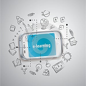 education and e-learning concept. Vector illustration decorative design