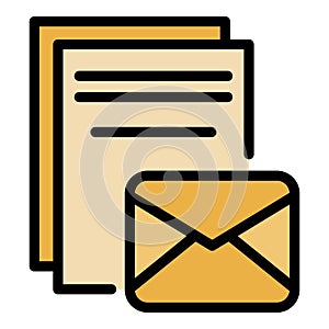 Education envelope icon vector flat