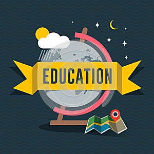 Education flat design concept for web and mobile services and apps.