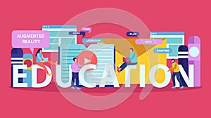 Education Flat Doodle Composition