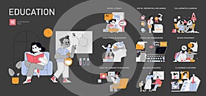 education. Flat Vector Illustration