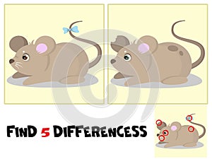 Education game for children `Find 5 differences`.
