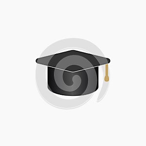 Education, graduation cap/hat icon simple vector illustration