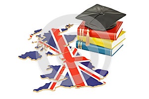 Education in Great Britain concept, 3D rendering