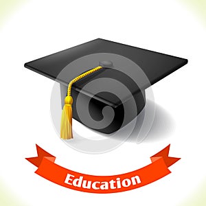 Education icon graduation hat