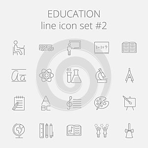 Educación conjunto compuesto por iconos 