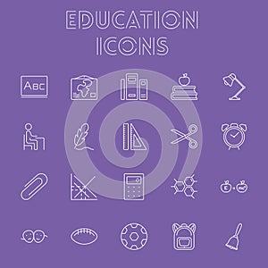 Education icon set.