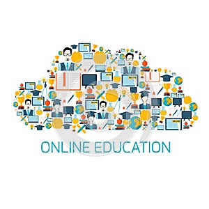 Education icons cloud