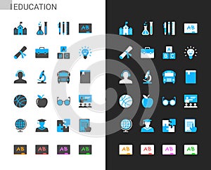 Education icons light and dark theme