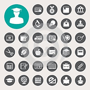 Education icons set. Illustration