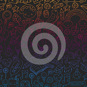 Education icons set. School and colledge. Creativity and imagination.