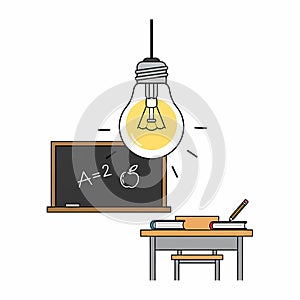 Education and Idea Concept Illustration with Classroom Elements