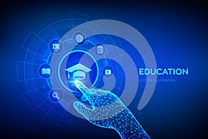 Education. Innovative online e-learning and internet technology concept. Webinar, knowledge, online training courses