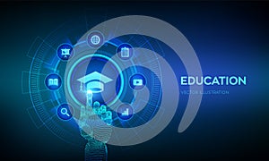 Education. Innovative online e-learning and internet technology concept. Webinar, knowledge, online training courses. Skill
