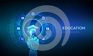 Education. Innovative online e-learning and internet technology concept. Webinar, knowledge, online training courses. Skill