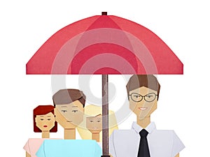 Education insurance reform protect symbol concept illustration