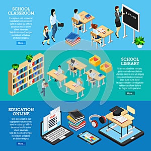 Education Isometric Banners