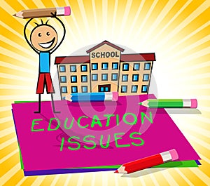 Education Issues Displays Studying Concerns 3d Illustration