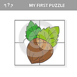 Education Jigsaw Puzzle Game for Preschool Children with nut