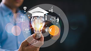 Education knowledge, Elearning graduate certificate program concept