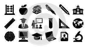 Education learning icon set