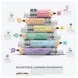 Education And Learning Infographic Subject Of Pencil Step Diagra photo