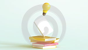 Education learning online Creative idea and Book with Bulb Concept on Gradient Green - Blue Background,Target,design