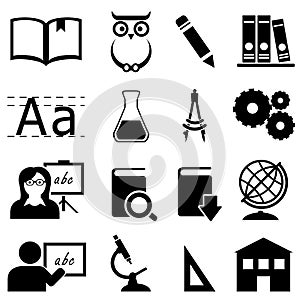 Education, learning and school icons