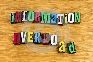 Information overload learning letterpress photo