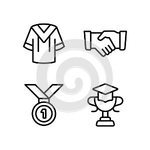 Education and Learning web icons in line style. School, university, textbook, learning. Vector illustration.