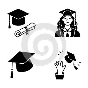 Education and Learning web icons in line style. School, university, textbook, learning. Vector illustration.