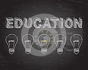 Education Light Bulbs Blackboard