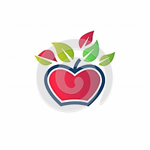 Education logo with book and apple